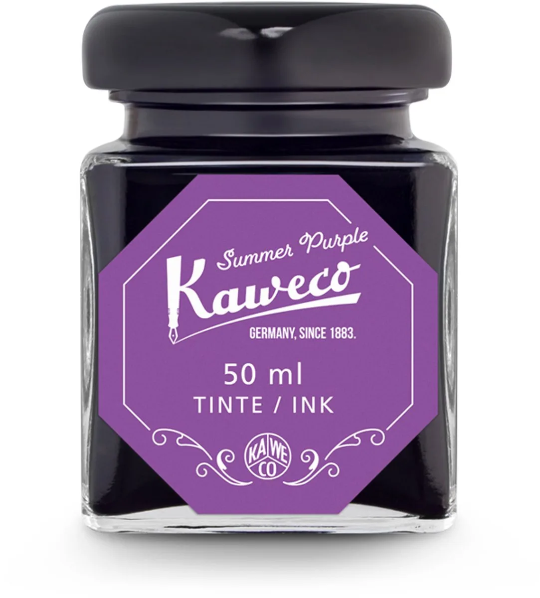 Ink bottle - Summer Purple - potje vulpeninkt - Paarse originele Kaweco-inkt in 50 ml glas fra Kaweco i Lilla – produktbillede