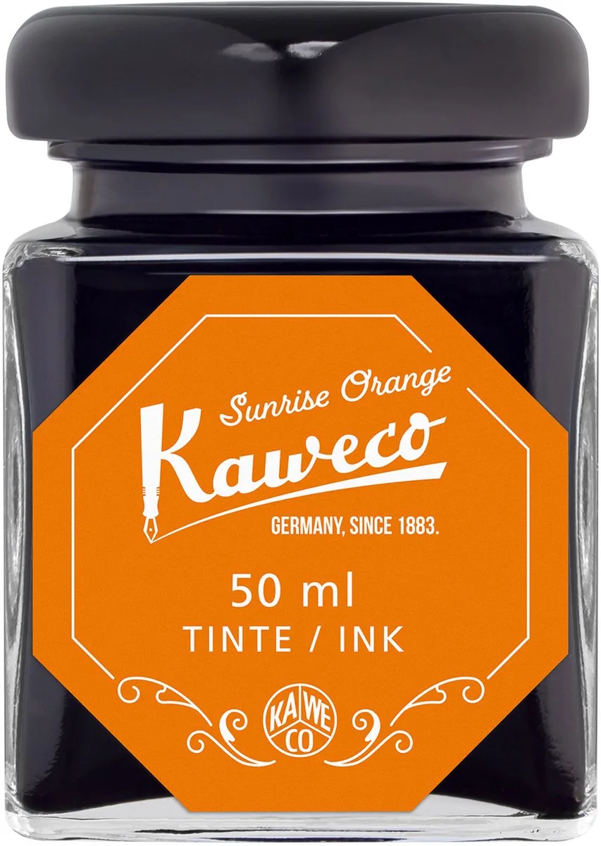 Ink bottle - Sunrise Orange - potje vulpeninkt - originele Kaweco-inkt in 50 ml glas fra Kaweco i Orange – produktbillede