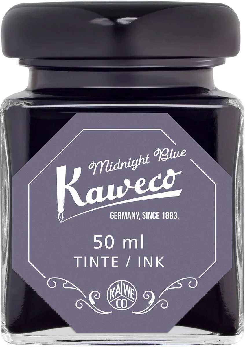 inktpotje - Vulpen inkt - Ink bottle 50ML Midnight Blue de Kaweco en Bleu – photo produit