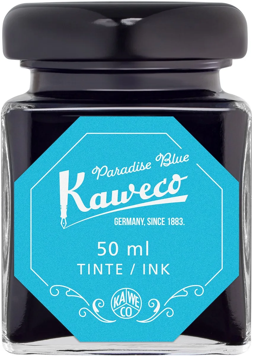 inktpotje - Vulpen inkt - Ink bottle 50ML Paradise Blue fra Kaweco i Turkoise – produktbillede