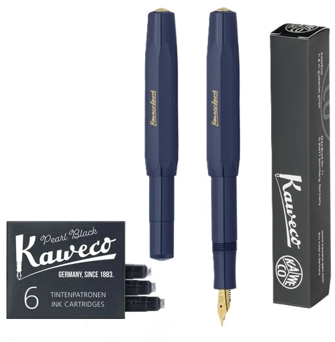 Kaweco 1 Vulpen Sport Classic Navy Fountain Pen - Breed van Kaweco in Blauw – productfoto