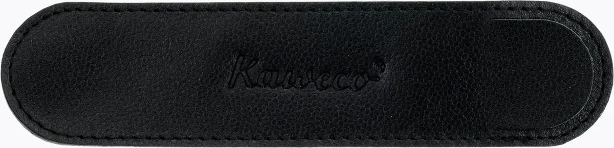 Leather pouch ECO Long - Black - with print - 1 pen de Kaweco en Noir – photo produit