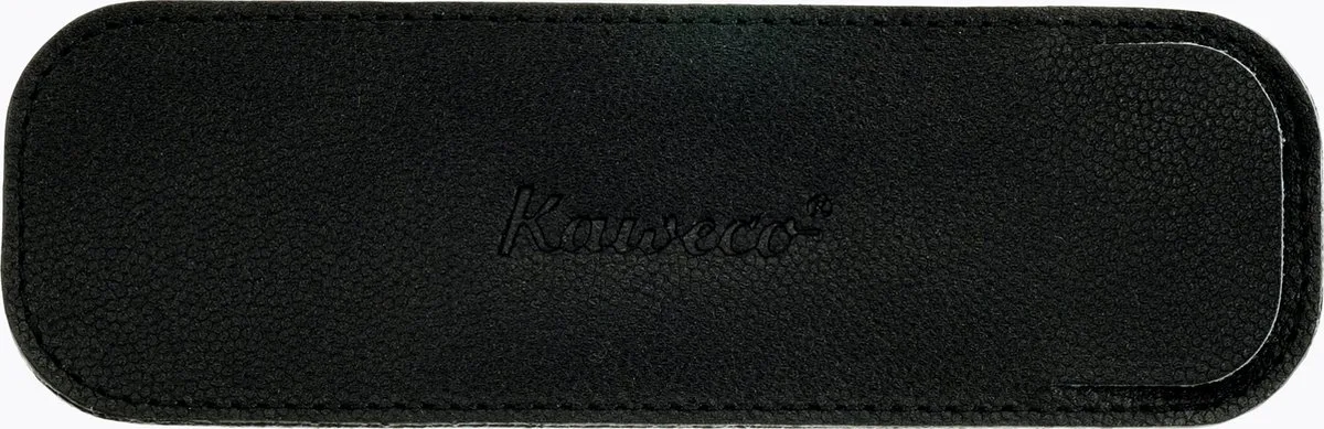 Leather pouch ECO Long - Black - with print - 2 pens de Kaweco en Noir – photo produit