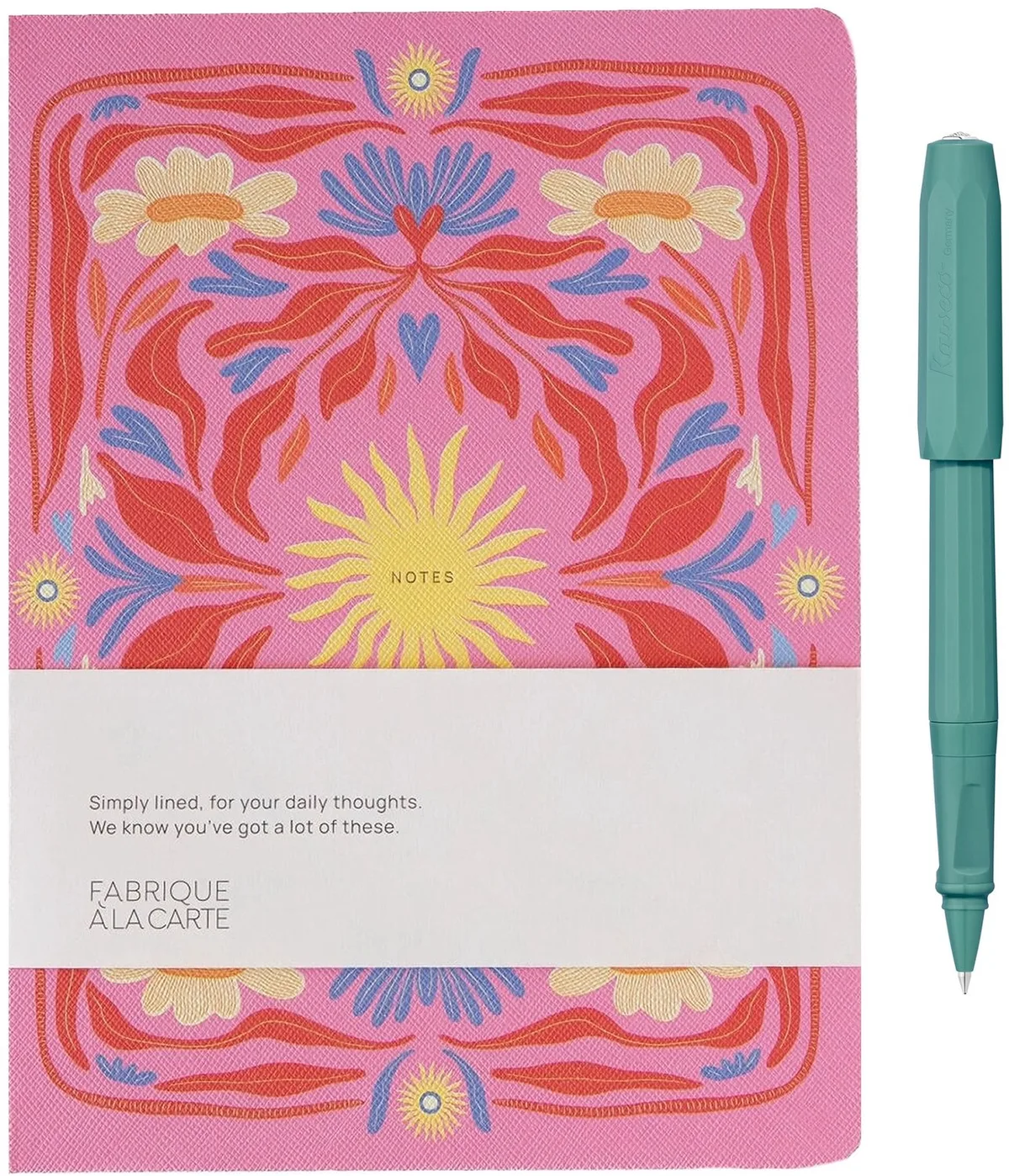 Perkeo - Gel Roller - Fabrique - Notitieboek - gelineerd Sun Pink fra Kaweco i Breezy Teal – produktbillede
