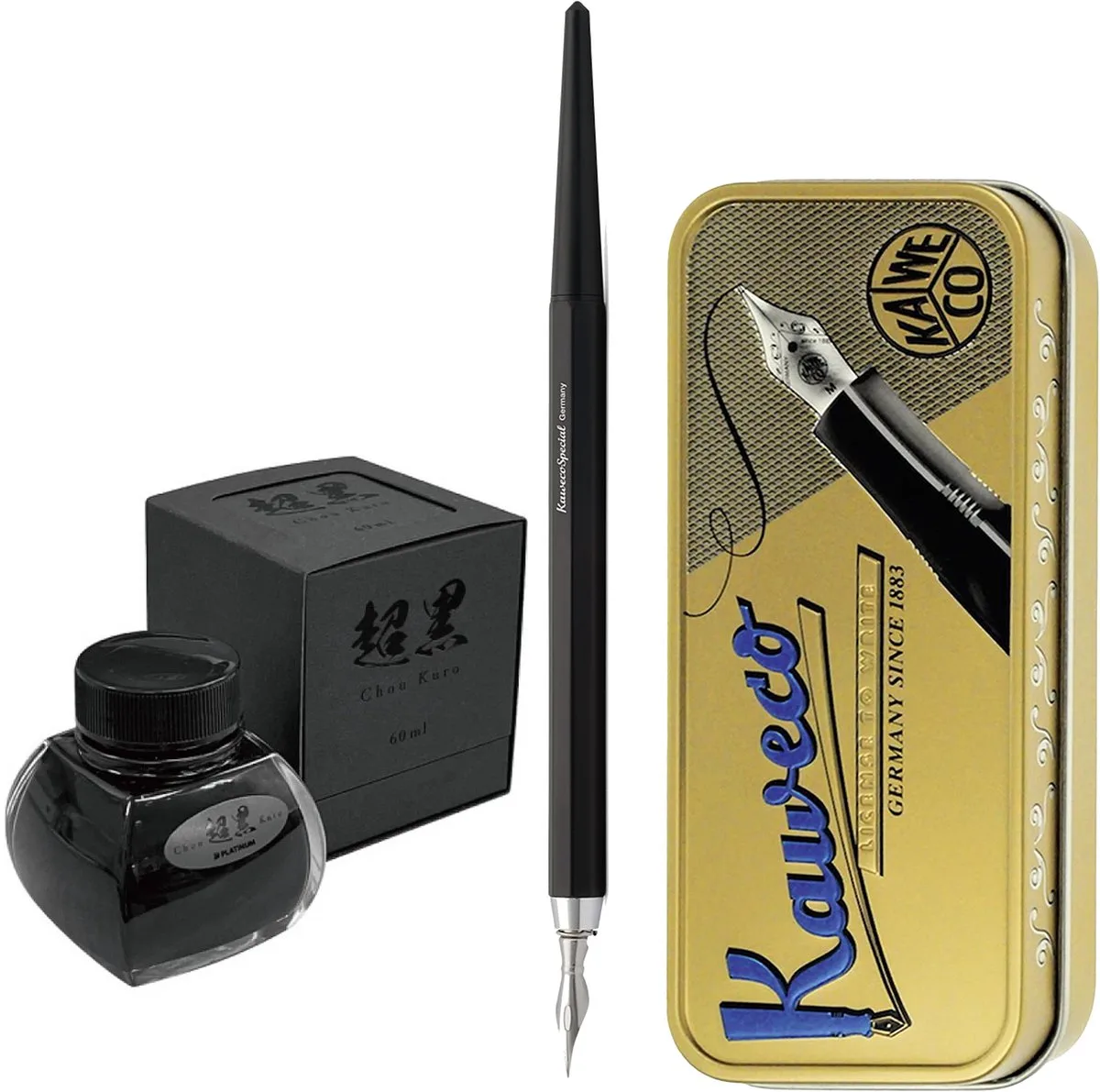Special Dip Pen - Platinum Chou Kuro Black Inkt 60cc fra Kaweco i Sort – produktbillede