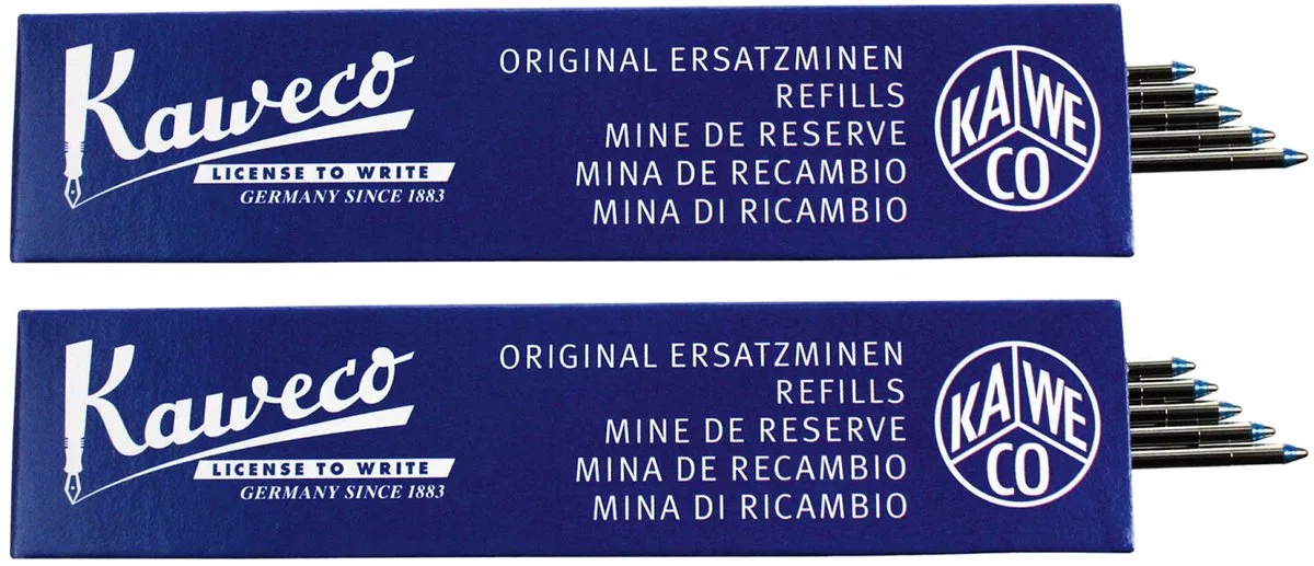 Sport - Balpenvullingen - 2 doosjes - Refill D1 - Fine - 0.8 M, 5 pcs in box fra Kaweco i Blå – produktbillede