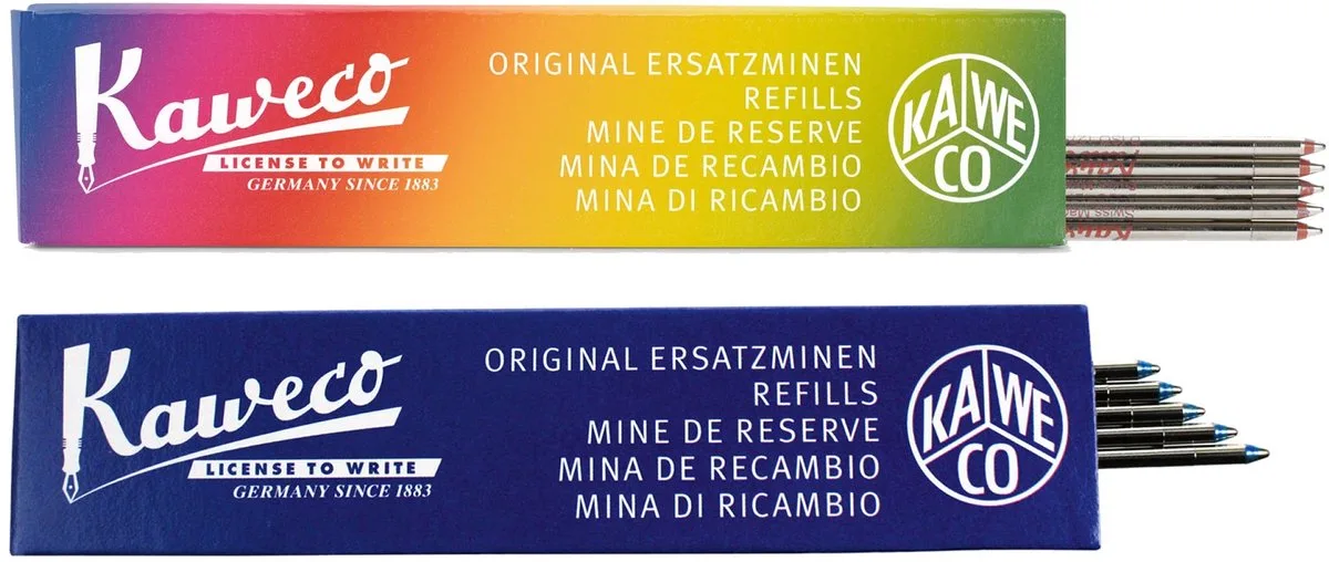 Sport - Balpenvullingen en rood - 2 doosjes - Refill D1 - MEDIUM - 1.0 M, 5 pcs in box fra Kaweco i Blå – produktbillede