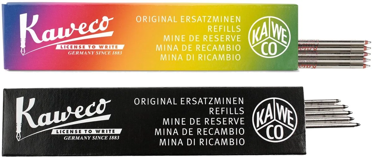 Sport - Balpenvullingen en rood - 2 doosjes - Refill D1 - MEDIUM - 1.0 M, 5 pcs in box fra Kaweco i Sort – produktbillede