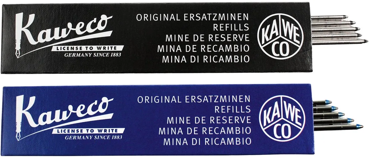 Sport - Balpenvullingen en zwart - 2 doosjes - Refill D1 - 1.2 Breed - 5 stuks per doosje de Kaweco en Bleu – photo produit