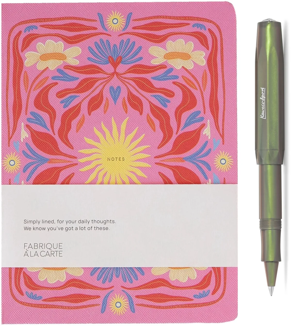Sport - Gel Roller - Lunar - Fabrique - Notitieboek - gelineerd Sun Pink fra Kaweco i Shadow Green – produktbillede