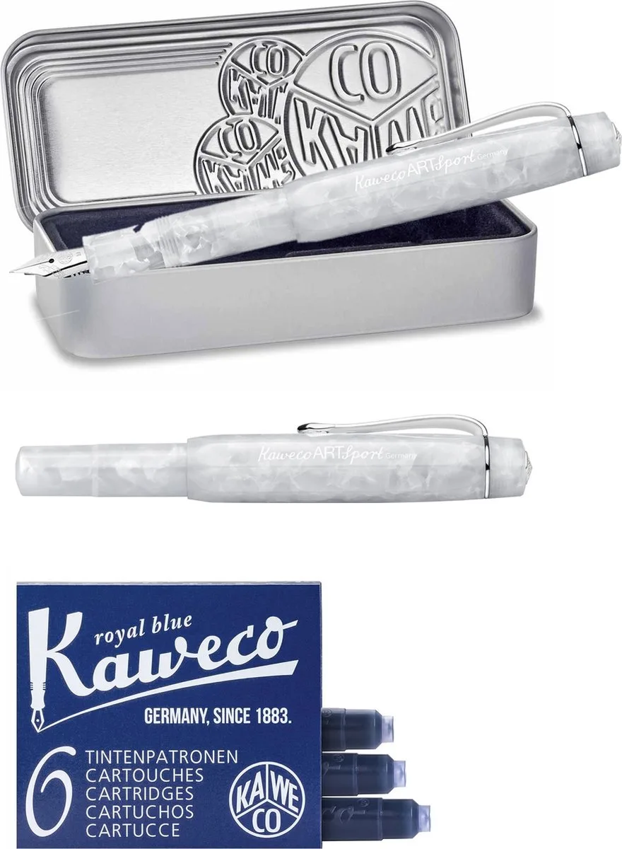 Vulpen - Art Sport - Mineral White - Breed - Doosje vullingen fra Kaweco i Hvid – produktbillede