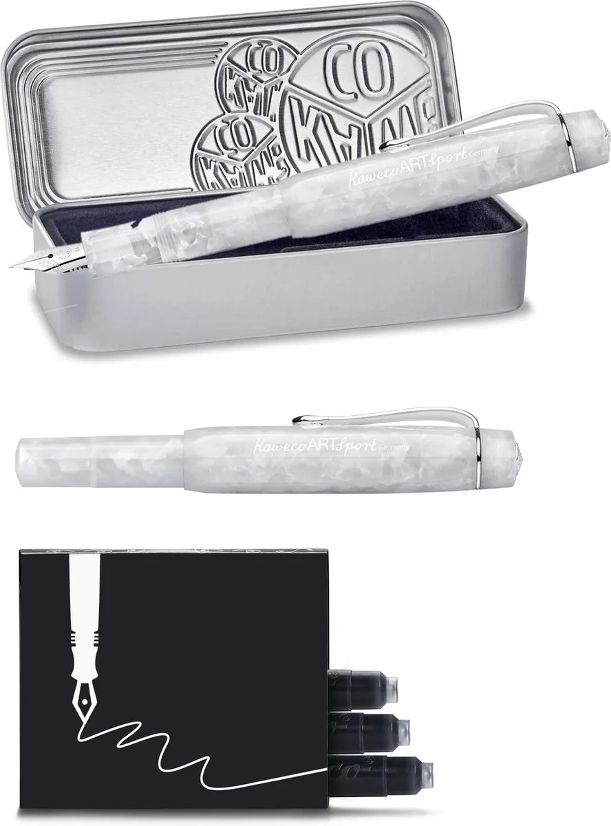 Vulpen - Art Sport - Mineral White - Extra Fine - Doosje vullingen fra Kaweco i Hvid – produktbillede