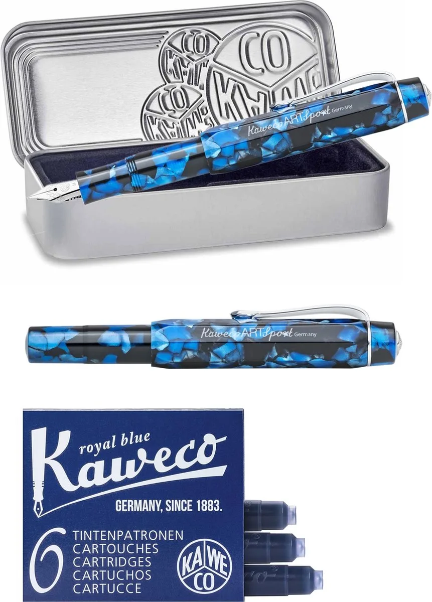 Vulpen - Art Sport - Pebble Blue - Breed - Doosje vullingen fra Kaweco i Blå – produktbillede