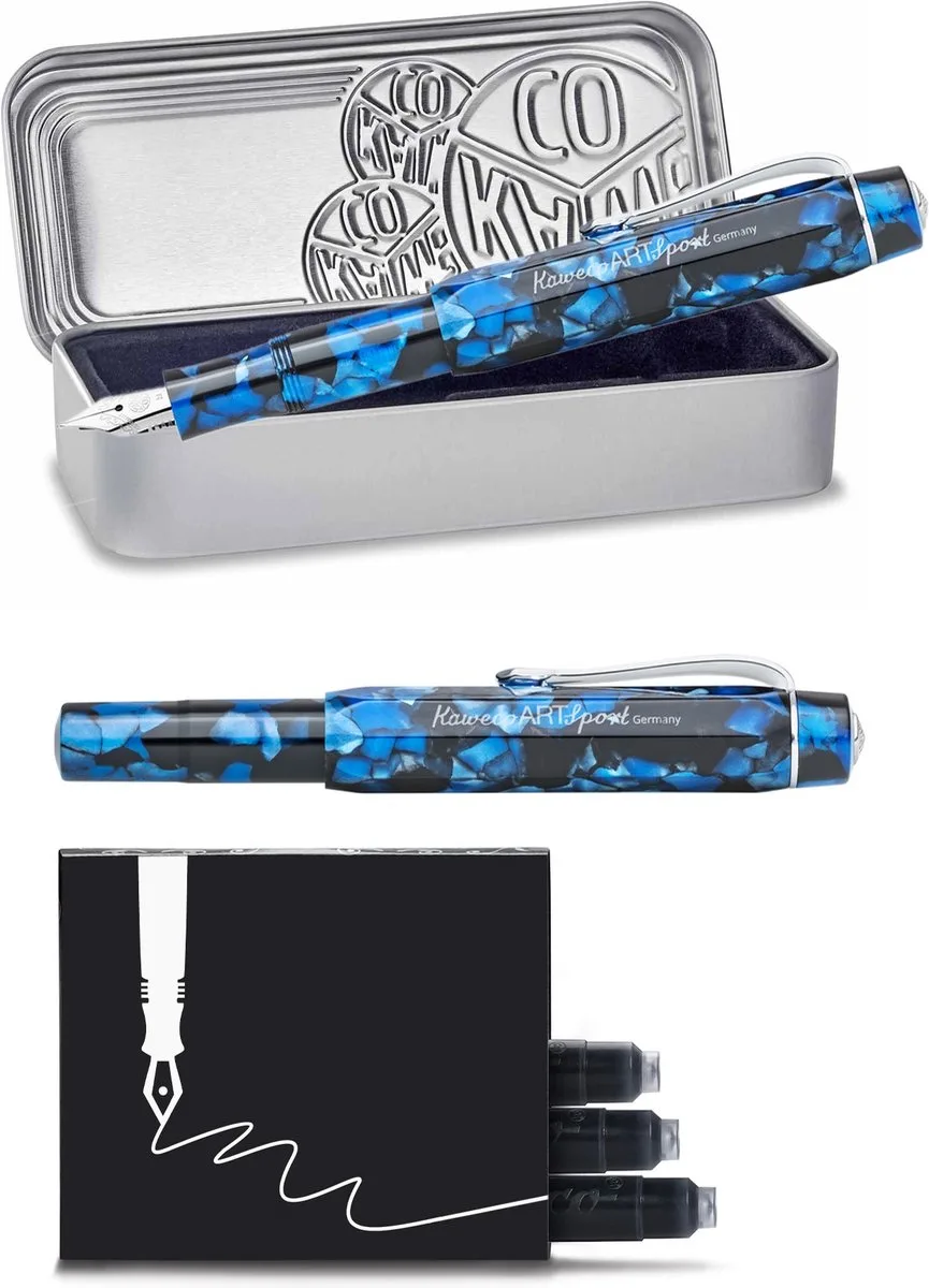 Vulpen - Art Sport - Pebble Blue - Extra Breed - doosje vullingen fra Kaweco i Blå – produktbillede