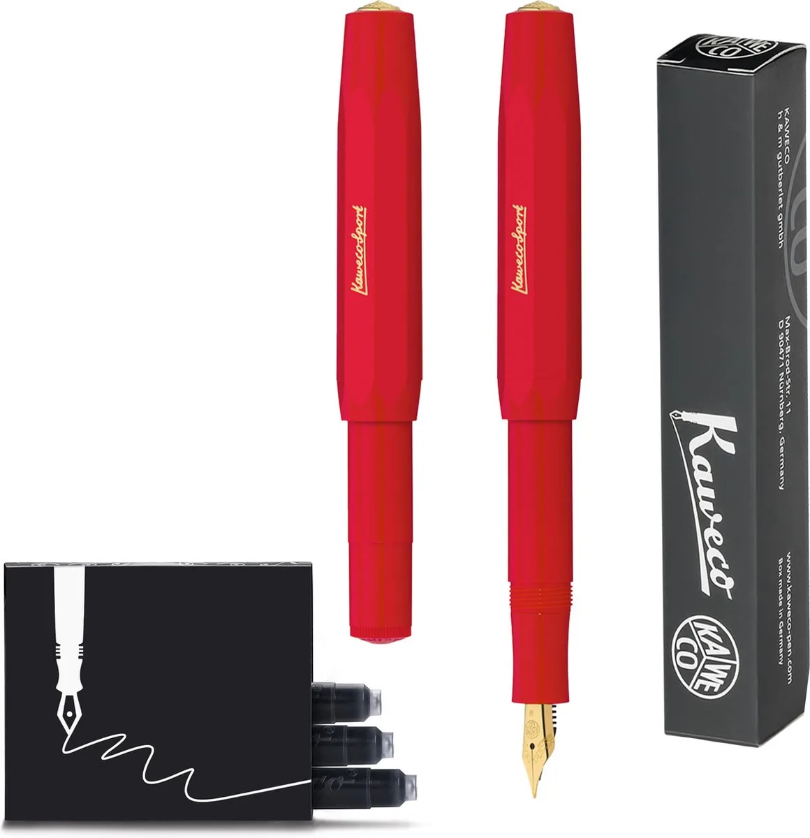 Vulpen - CLASSIC SPORT Fountain Pen - Medium - Doosje Vullingen by Kaweco in Red – product photo