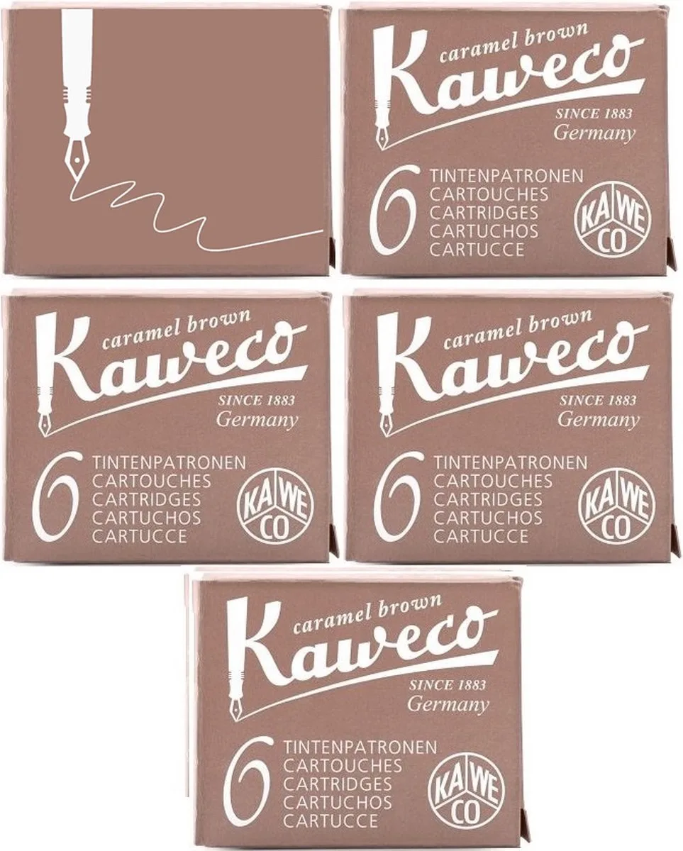 Vulpen inkt - vullingen - 5 doosjes Bruin - Sepia Bruin, Caramel Bruin by Kaweco in Brown – product photo