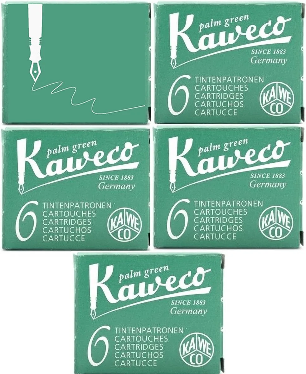 Vulpen inkt - vullingen - 5 doosjes - Groen, Palm Groen by Kaweco in Green – product photo