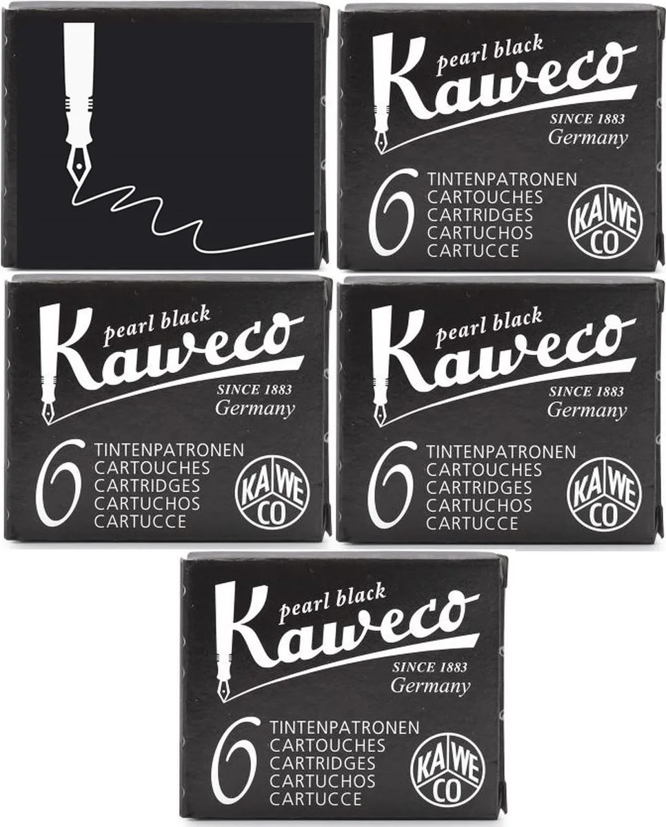 Vulpen inkt - vullingen - 5 doosjes - Pearl Black by Kaweco in Black – product photo