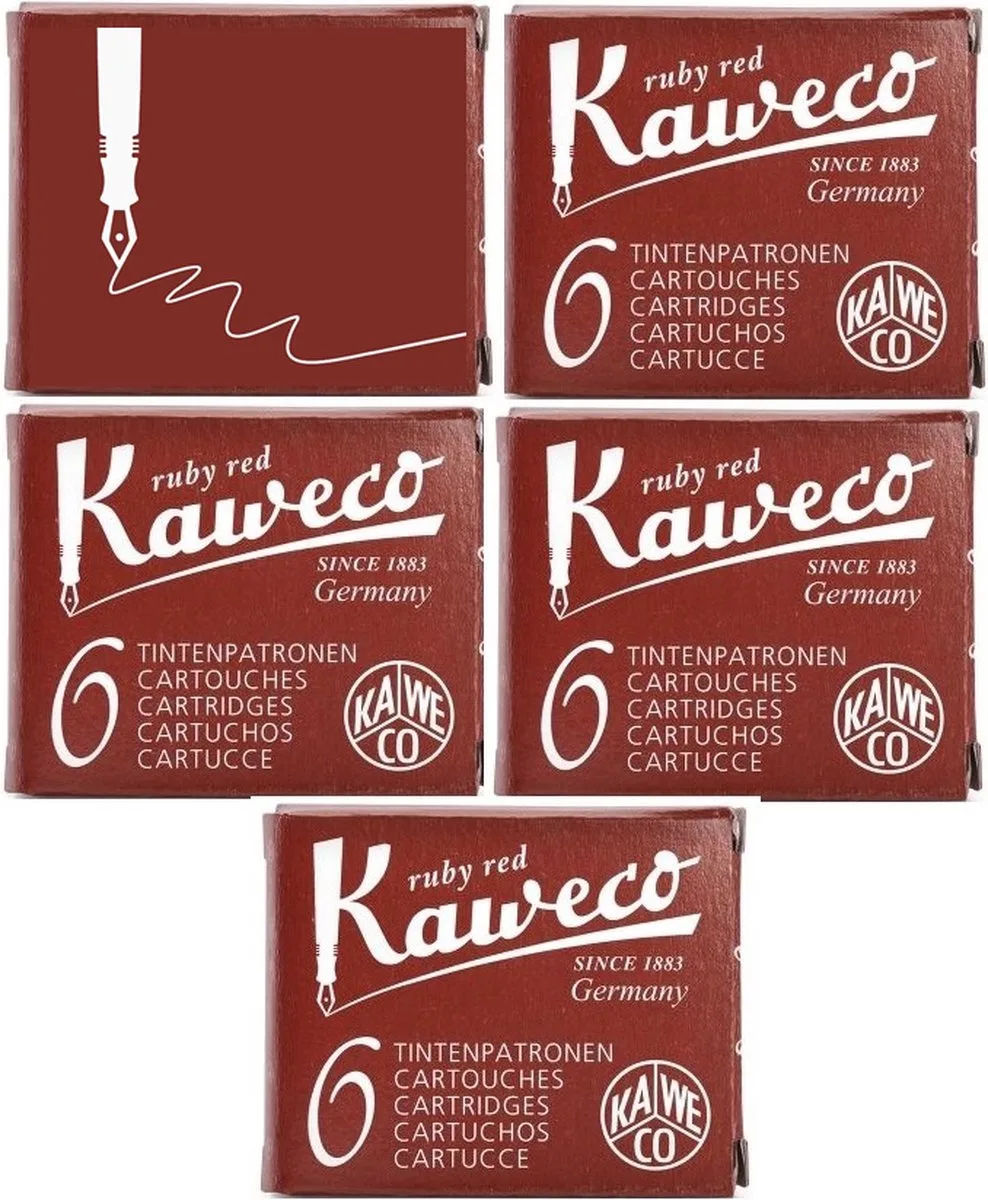 Vulpen inkt - vullingen - 5 doosjes - Ruby Red by Kaweco in Red – product photo