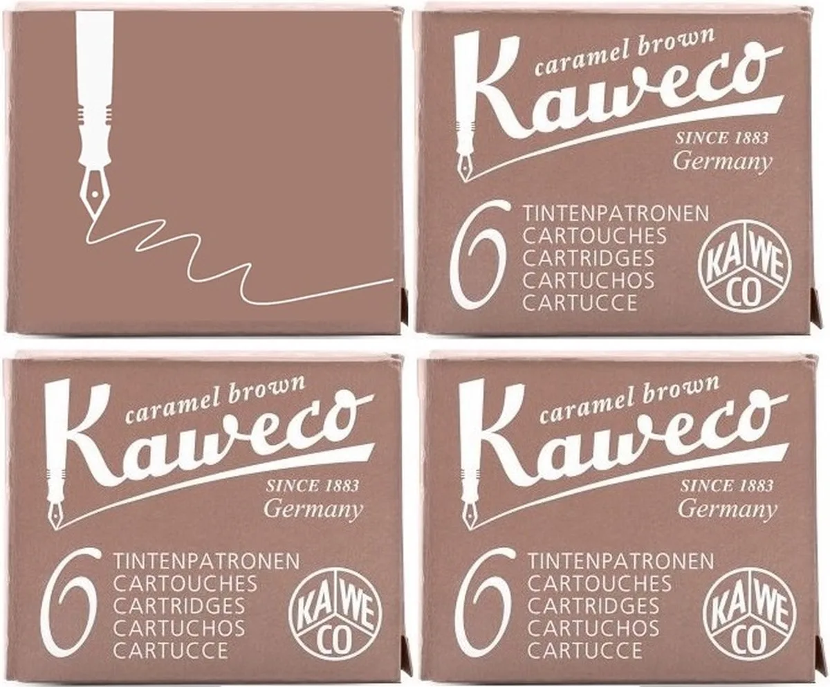 Vulpen inkt - Vulpen vullingen - 4 doosjes - Bruin - Sepia Bruin, Caramel Bruin by Kaweco in Brown – product photo