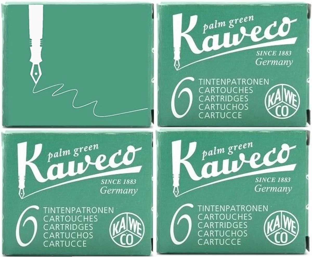 Vulpen inkt - Vulpen vullingen - 4 doosjes - Groen - Palm Groen by Kaweco in Green – product photo