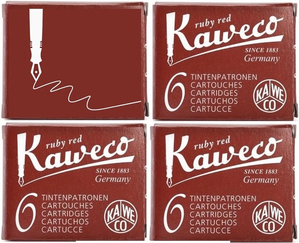 Vulpen inkt - Vulpen vullingen - 4 doosjes - Ruby Red by Kaweco in Red – product photo