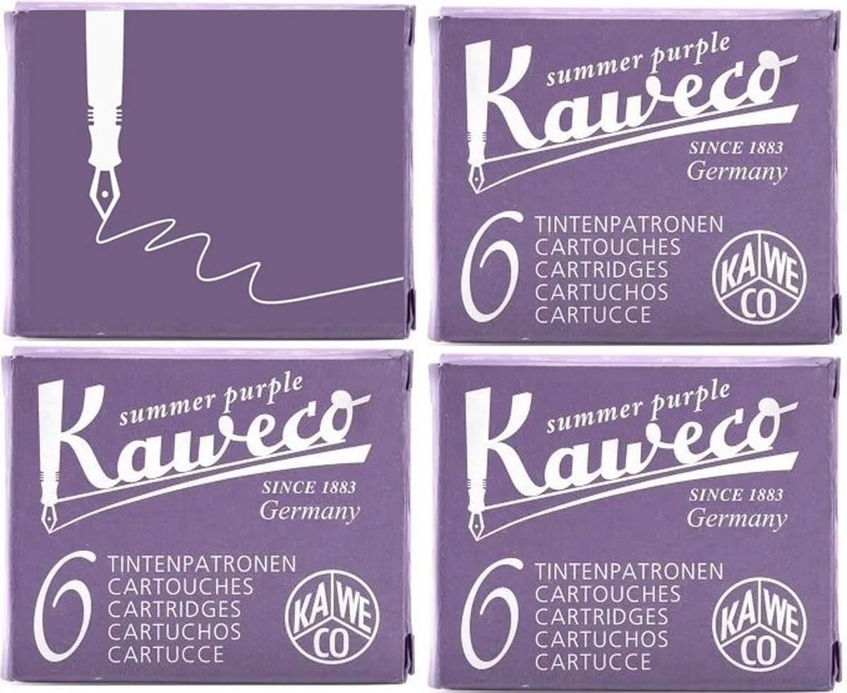Vulpen inkt - Vulpen vullingen - 4 doosjes - Summer Purple, Aubergine by Kaweco in Purple – product photo