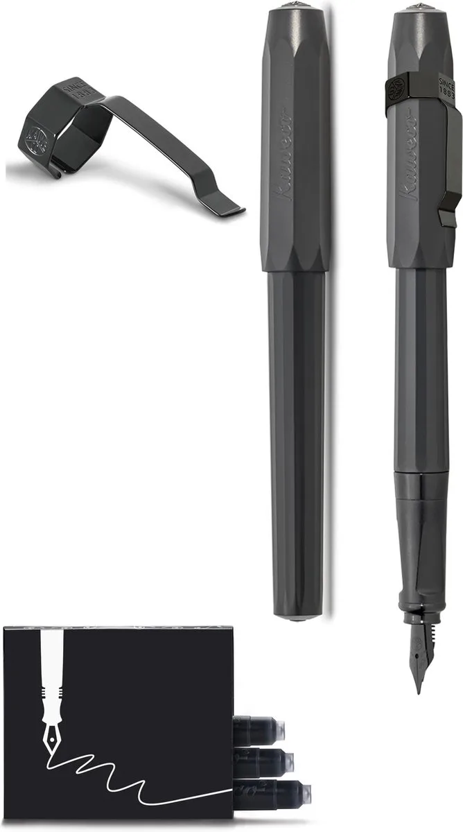 Vulpen met Clip - Perkeo - Medium - Doosje vullingen by Kaweco in Black – product photo