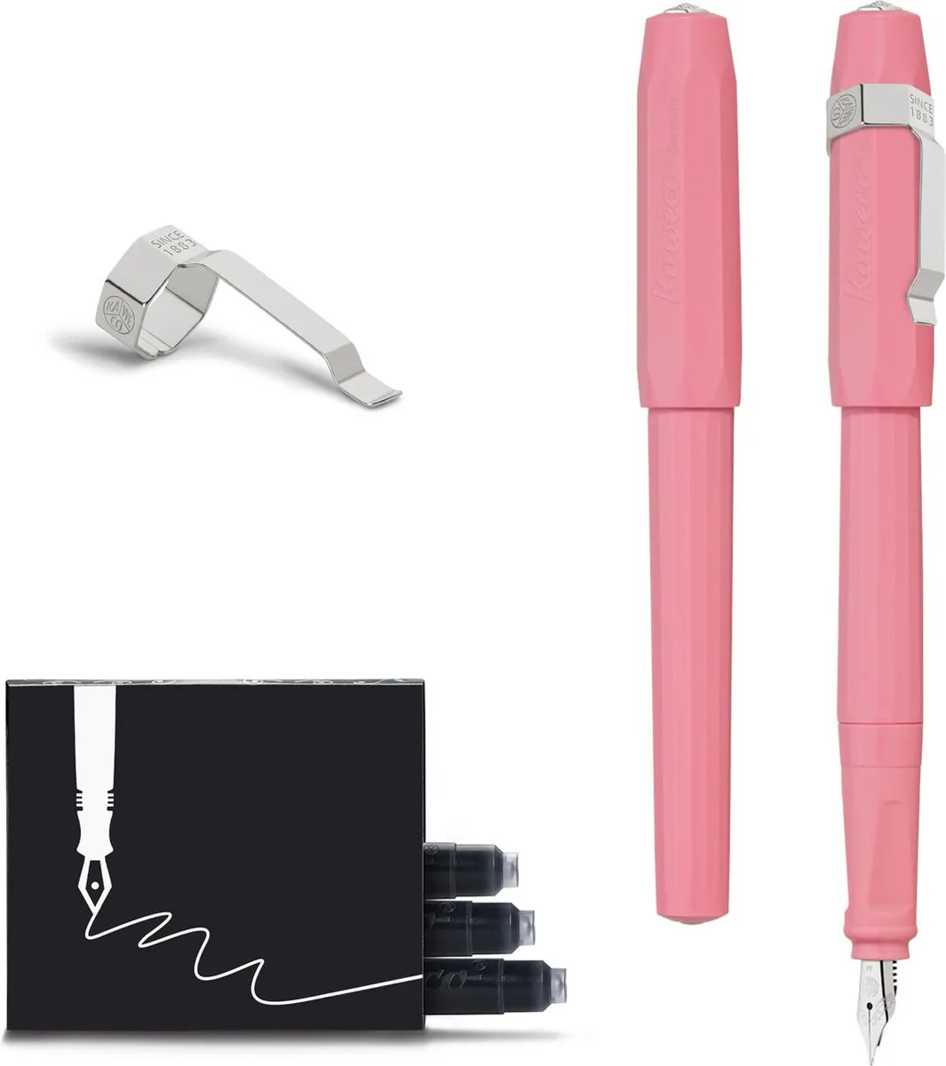 Vulpen met Clip - Perkeo Peony Blossom - Medium - Doosje vullingen van Kaweco in Roze – productfoto