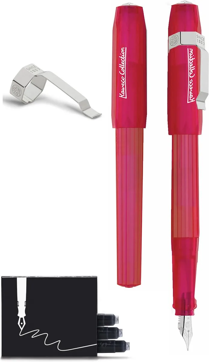 Vulpen Perkeo INFRARED - FINE - Clip Silver - doosje zwarte Vulpeninkt by Kaweco in Fluoriserend – product photo