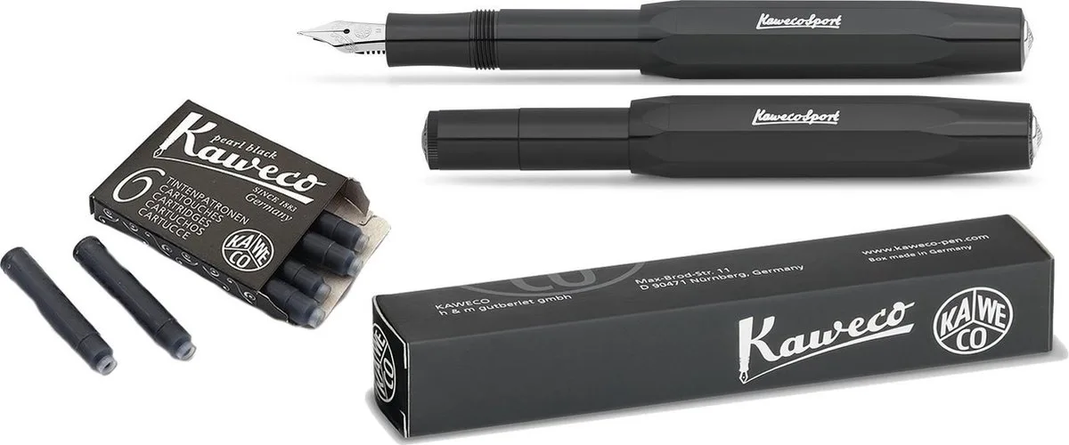 Vulpen Sport Skyline BLACK (EXTRA FINE) met extra doosje vullingen by Kaweco in Black – product photo