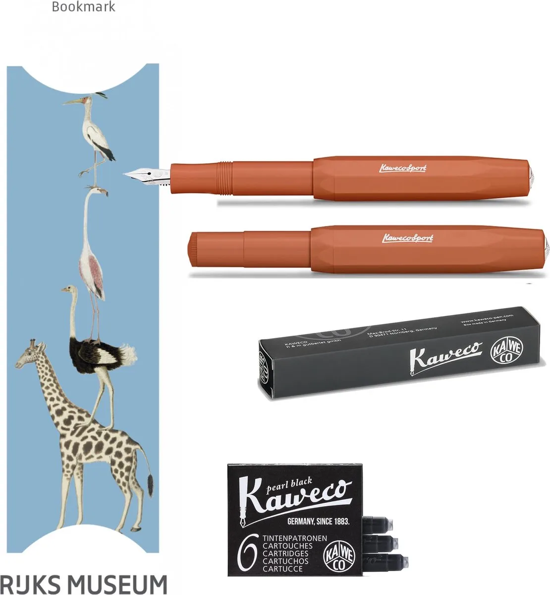 Vulpen Sport Skyline FOX (MEDIUM) met doosje vullingen en boekenlegger by Kaweco in Brown – product photo