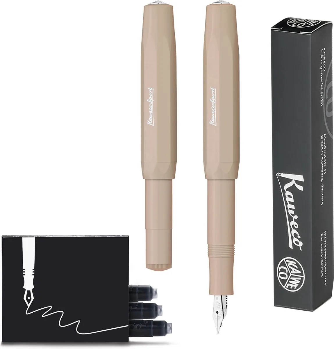 Vulpen - Sport Skyline Macchiato Fountain Pen - Extra Breed - doosje vullingen by Kaweco in Brown – product photo