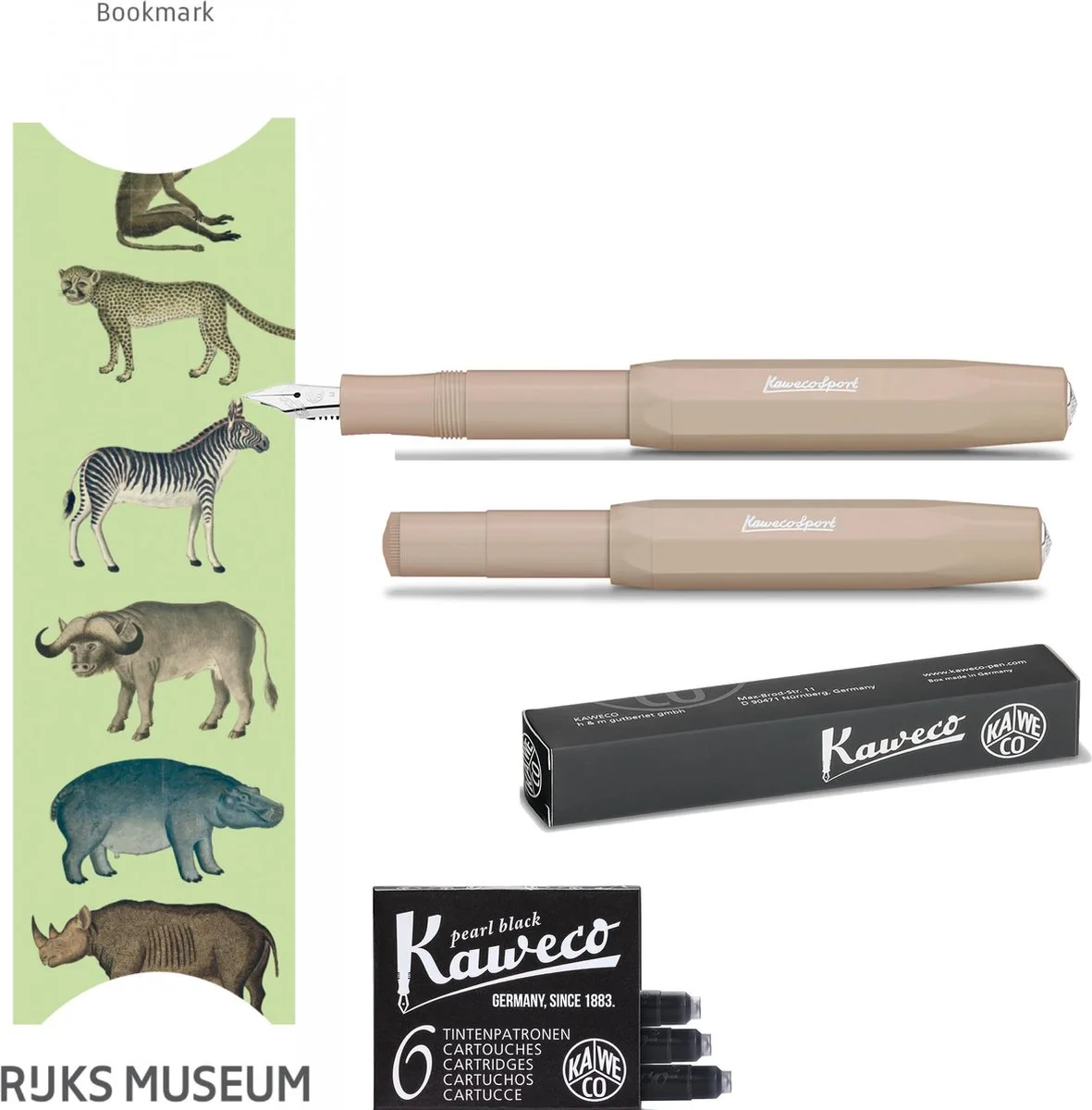Vulpen Sport Skyline MACCIATO (BREED) met doosje vullingen en boekenlegger by Kaweco in Brown – product photo