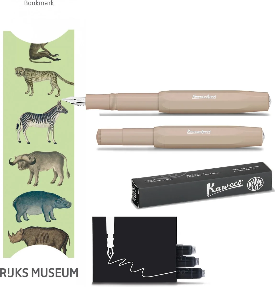 Vulpen Sport Skyline MACCIATO (MEDIUM) met doosje vullingen en boekenlegger by Kaweco in Brown – product photo