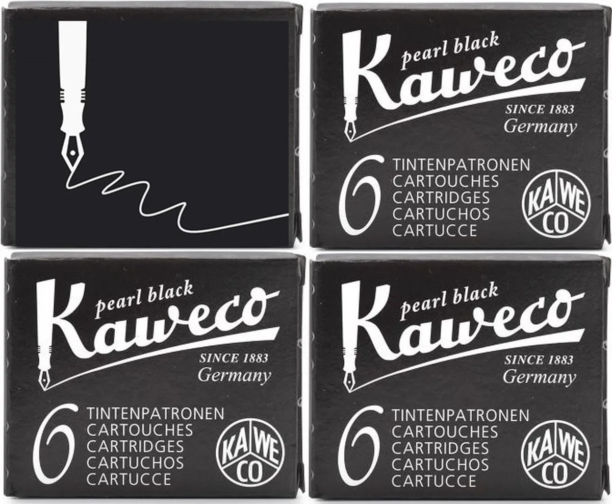 Vulpen vullingen - 4 doosjes - Pearl Black by Kaweco in Black – product photo