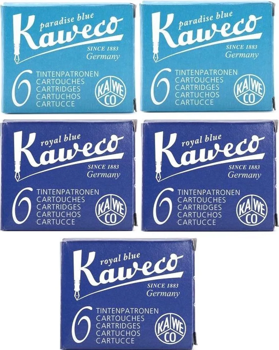 Vulpen vullingen 5 doosjes, 2x 3x Royal Blue by Kaweco in Turkoise – product photo