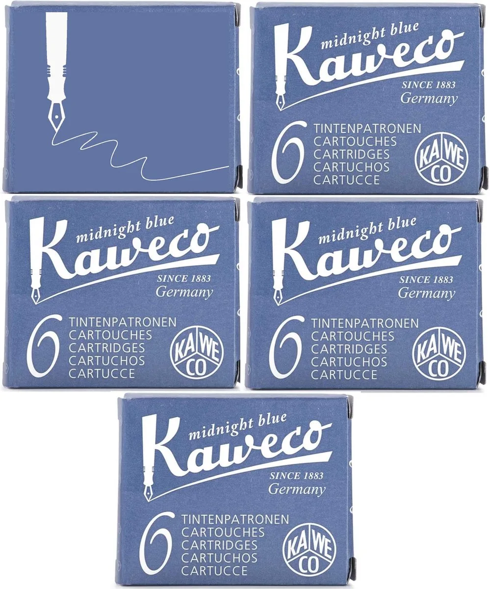 Vulpen vullingen 5 doosjes Midnight Blue, Blauw-Zwart by Kaweco in Blue – product photo