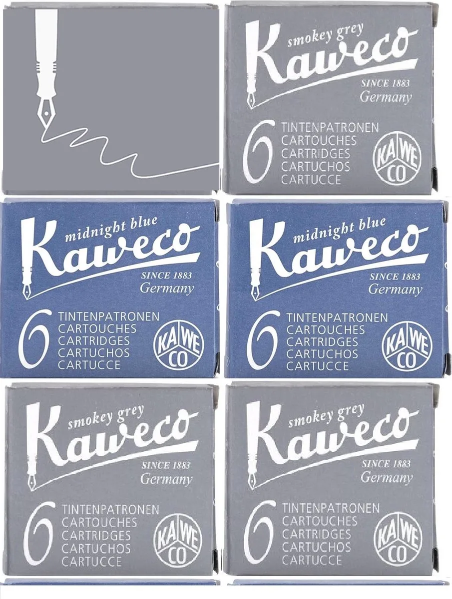 Vulpen vullingen 6 doosjes, 4x 2x Midnight Blue by Kaweco in Grey – product photo