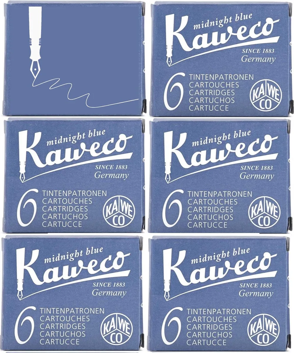Vulpen vullingen Midnight Blue, Blauw-Zwart, 6 doosjes by Kaweco in Blue – product photo