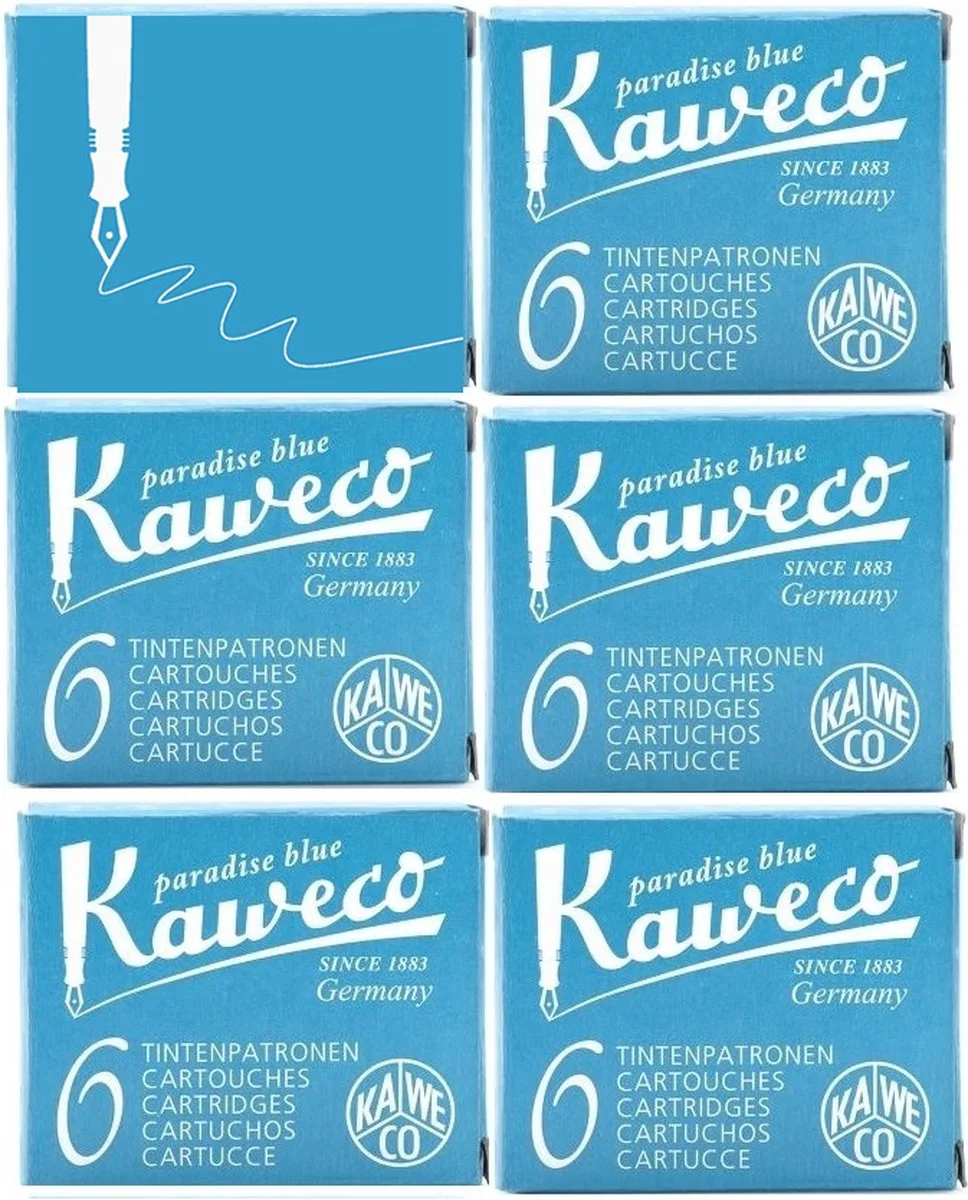 Vulpen vullingen Paradise Blue, 6 doosjes by Kaweco in Turkoise – product photo
