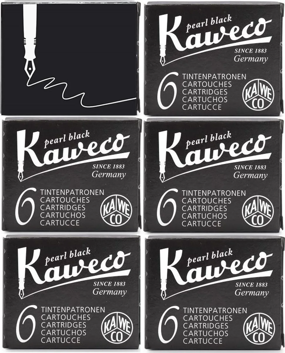 Vulpen vullingen Pearl Black, 6 doosjes by Kaweco in Black – product photo