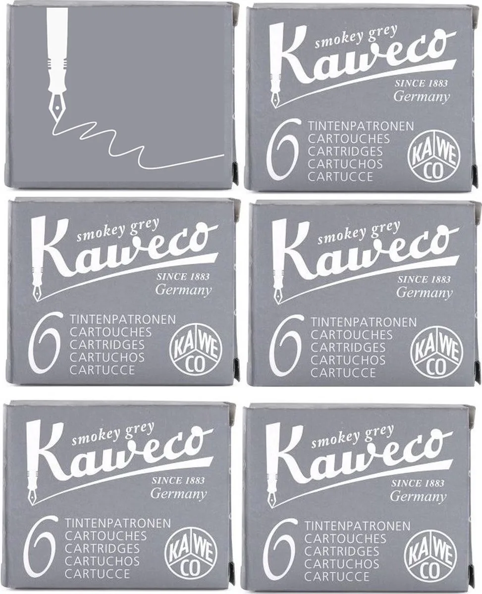 Vulpen vullingen Smokey Grey, 6 doosjes by Kaweco in Grey – product photo