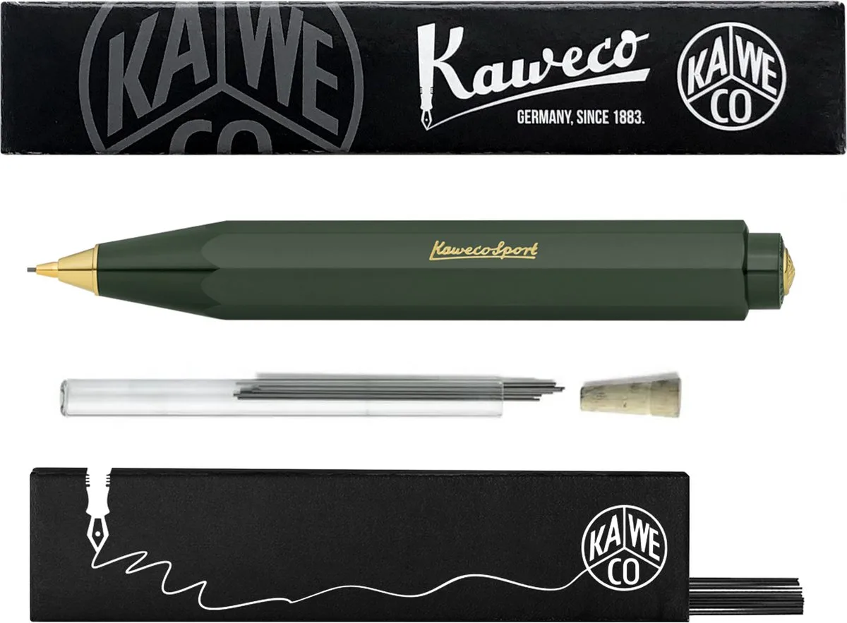 Vulpotlood 0,7 - Classic Sport - Met doosje vullingen in glazen tube by Kaweco in Green – product photo