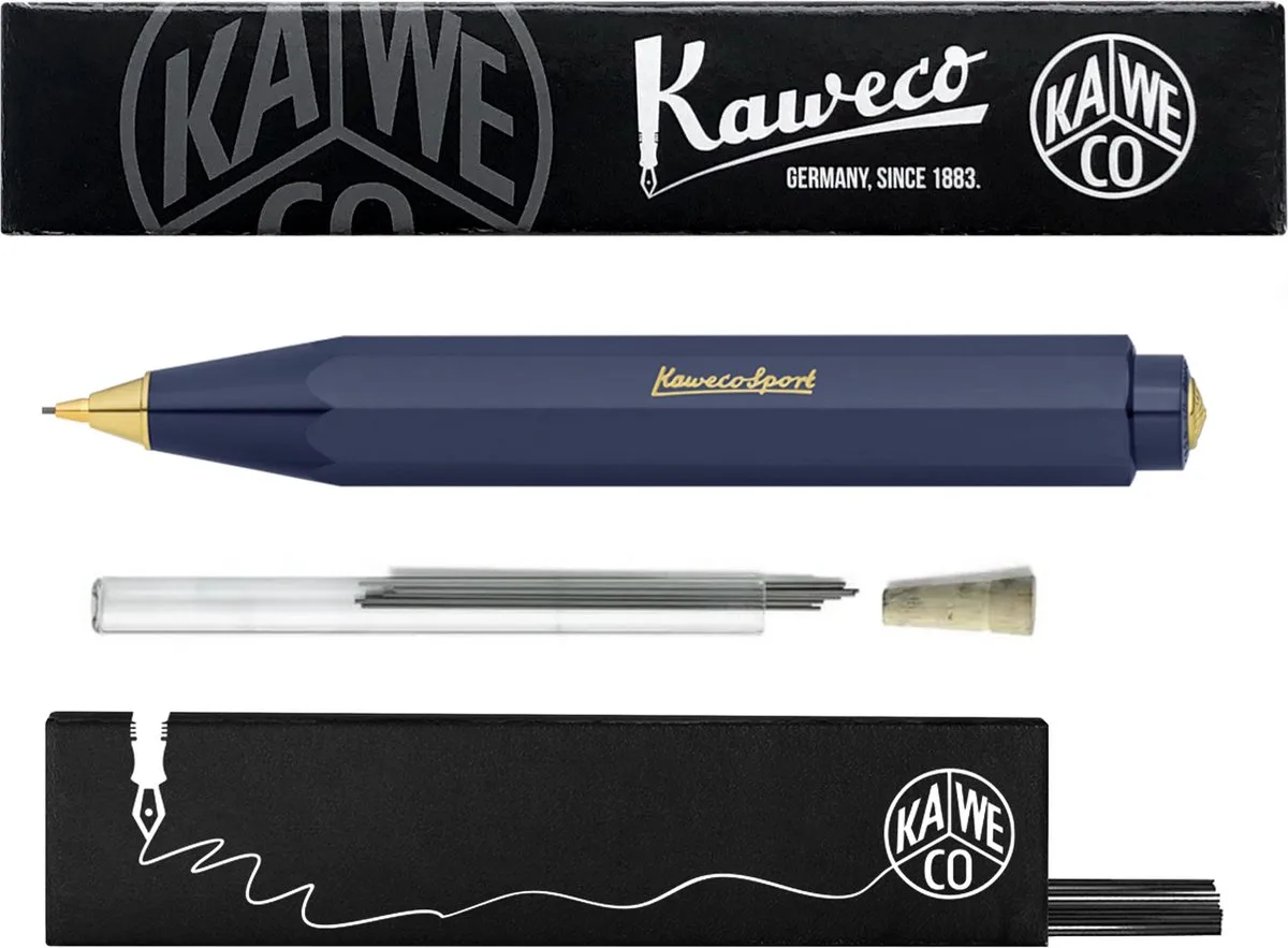 Vulpotlood 0,7 - Classic Sport - Met doosje vullingen in glazen tube by Kaweco in Blue – product photo