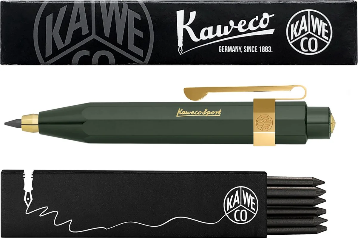 Vulpotlood 3,2 - Classic Sport - Oktogonal Clip Vergoldet - Met doosje vullingen by Kaweco in Green – product photo