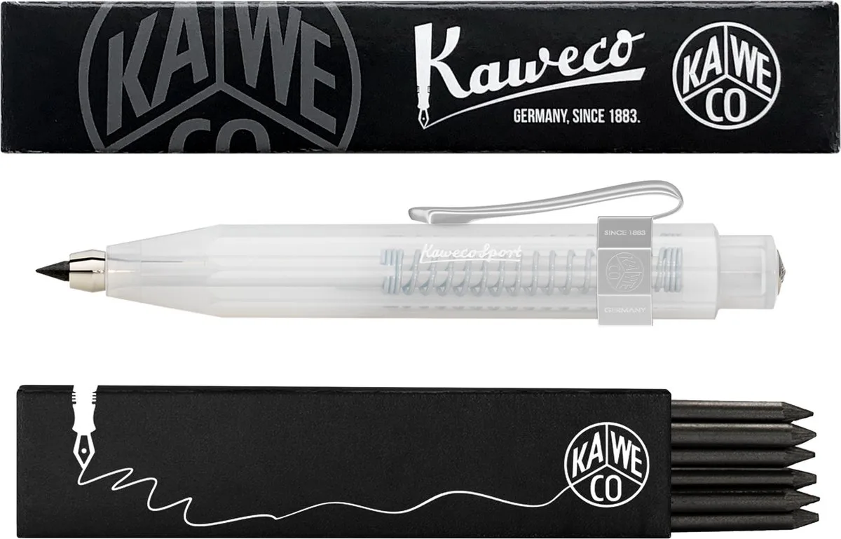 Vulpotlood 3,2 - Frosted Sport - Nostalgic Octagonal Clip Chrome - Coconut (Natural) - Met doosje vullingen by Kaweco in Transparent – product photo
