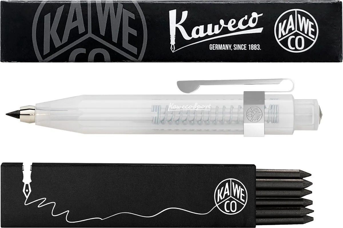 Vulpotlood 3,2 - Frosted Sport - Oktogonal Clip Chrome - Coconut (Natural) - Met doosje vullingen by Kaweco in White – product photo