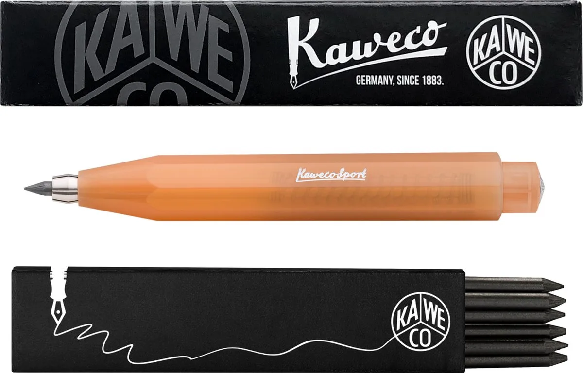 Vulpotlood 3,2 - Frosted Sport - Soft Mandarin - Met doosje vullingen van Kaweco in Oranje – productfoto