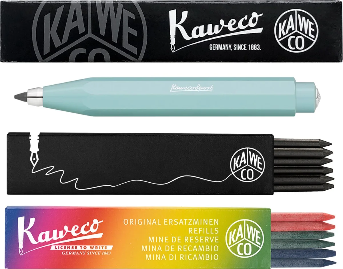 Vulpotlood 3,2 - Skyline Sport - Met doosje vullingen Zwart - Doosje vullingen 3 kleur by Kaweco in Mint – product photo